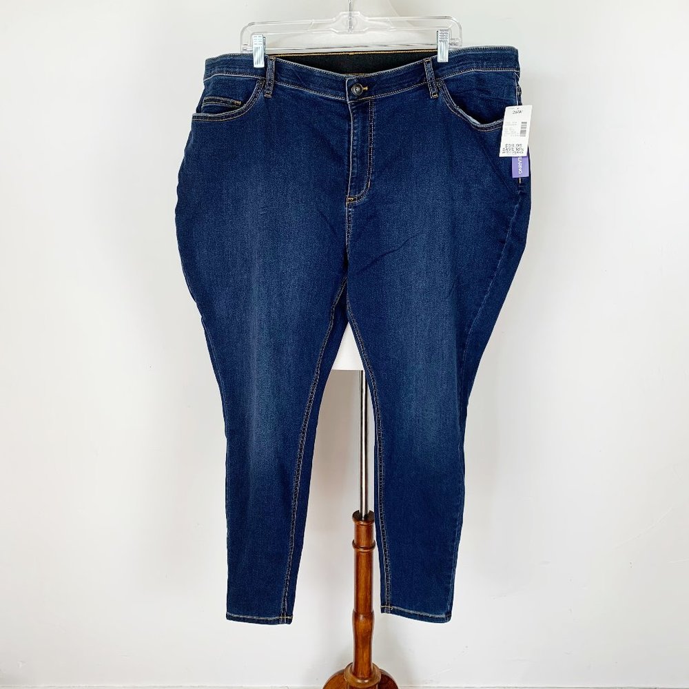 Catherines 26W Slim Leg Skinny Jeans Blue NWT